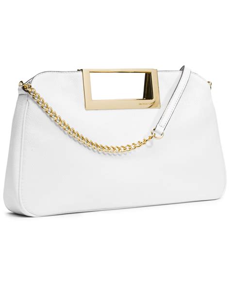 michael kors white leather clutch|Michael Kors evening clutch handbags.